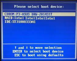 Screenshot Boot Loader Bios