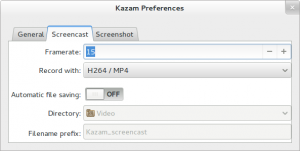 Editing Kazam preferences